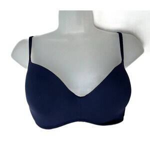 Lands' End Dark Blue‎ Wire Swim Bra 34B